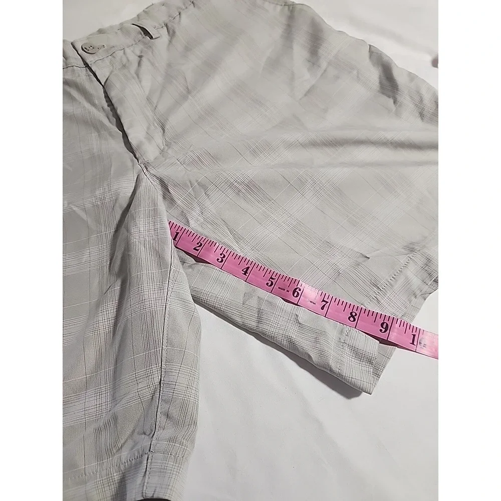 HAGGAR COOL 18 PERFORMANCE SHORT GOLF SIMPLE PLAID(PUTTY) 40W X 9.5L‎ ~NWT $48